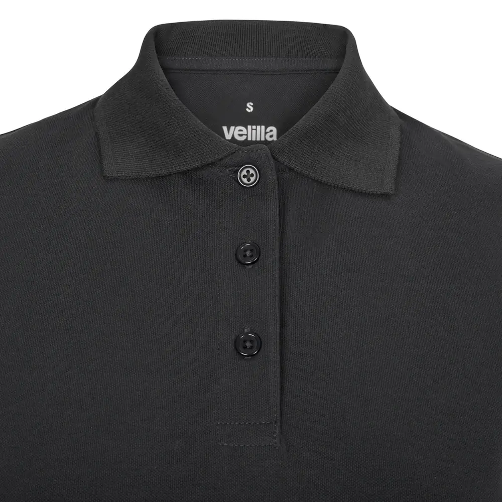 Polo OCS manga larga mujer Velilla 105511SW 23 Polo OCS manga larga mujer Velilla 105511SW Gris antracita, detalle de cuello y cierre de botones