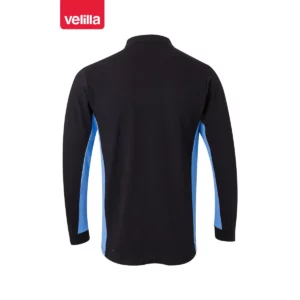Polo bicolor manga larga Velilla 105514 Negro/Celeste, vista trasera