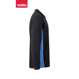 Polo bicolor manga larga Velilla 105514 Negro/Celeste, vista lateral
