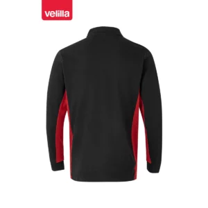 Polo bicolor manga larga Velilla 105514 Negro/Rojo, vista trasera