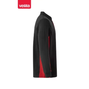 Polo bicolor manga larga Velilla 105514 Negro/Rojo, vista lateral