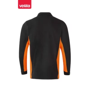 Polo bicolor manga larga Velilla 105514 Negro/Naranja, vista trasera