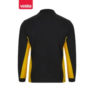 Polo bicolor manga larga Velilla 105514 Negro/Amarillo, vista trasera