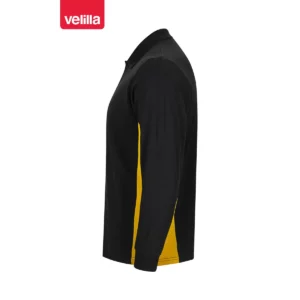 Polo bicolor manga larga Velilla 105514 Negro/Amarillo, vista lateral