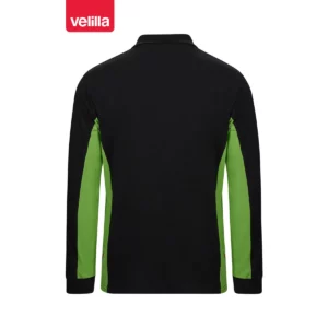 Polo bicolor manga larga Velilla 105514 Negro/Verde lima, vista trasera