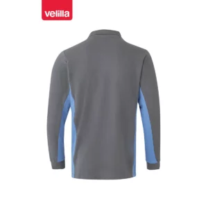 Polo bicolor manga larga Velilla 105514 Gris/Celeste, vista trasera