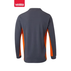 Polo bicolor manga larga Velilla 105514 Gris/Naranja, vista trasera