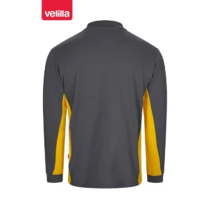 Polo bicolor manga larga Velilla 105514 Gris/Amarillo, vista trasera