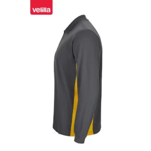 Polo bicolor manga larga Velilla 105514 Gris/Amarillo, vista lateral