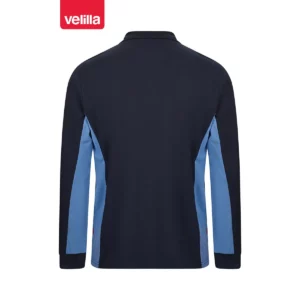 Polo bicolor manga larga Velilla 105514 Azul navy/Celeste, vista trasera