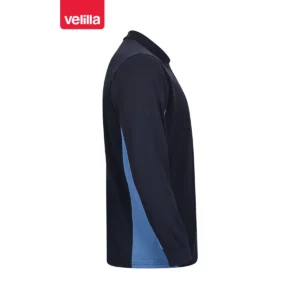 Polo bicolor manga larga Velilla 105514 Azul navy/Celeste, vista lateral