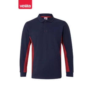 Polo bicolor manga larga Velilla 105514 Azul navy/Rojo, vista frontal