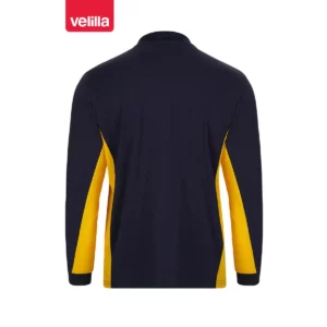 Polo bicolor manga larga Velilla 105514 Azul navy/Amarillo, vista trasera