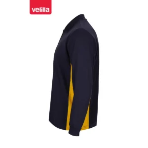 Polo bicolor manga larga Velilla 105514 Azul navy/Amarillo, vista lateral