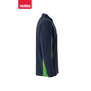 Polo bicolor manga larga Velilla 105514 Azul navy/Verde lima, vista lateral