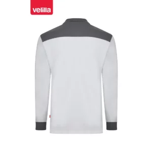 Polo stretch bicolor manga larga Velilla 105529S Blanco/Gris, vista trasera