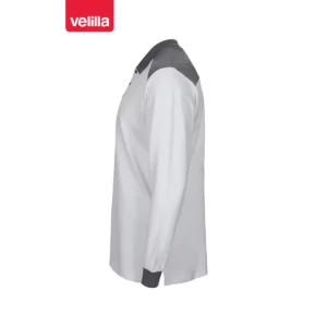 Polo stretch bicolor manga larga Velilla 105529S Blanco/Gris, vista lateral