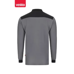 Polo stretch bicolor manga larga Velilla 105529S Gris/Negro, vista trasera