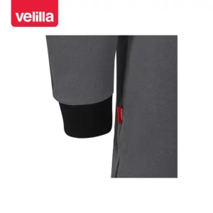Polo stretch bicolor manga larga Velilla 105529S Gris/Negro, detalle de puño