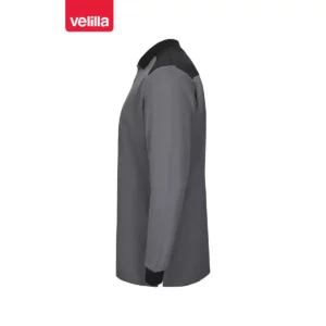 Polo stretch bicolor manga larga Velilla 105529S Gris/Negro, vista lateral