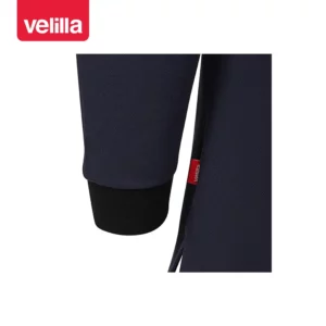 Polo stretch bicolor manga larga Velilla 105529S Azul navy/Negro, detalle de puño