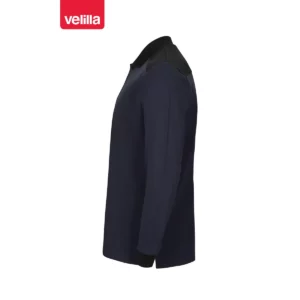 Polo stretch bicolor manga larga Velilla 105529S Azul navy/Negro, vista lateral
