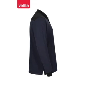 Polo stretch bicolor manga larga Velilla 105529S Azul navy/Negro, vista lateral opuesta