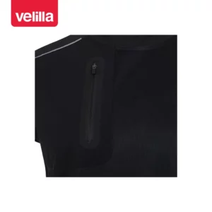 Camiseta técnica Velilla 105635 V.Dynamix Negro/Negro, detalle de bolsillo del pecho