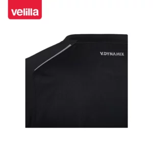 Camiseta técnica Velilla 105635 V.Dynamix Negro/Negro, detalle de hombro y detalles reflectantes