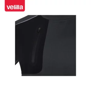 Camiseta técnica Velilla 105635 V.Dynamix Gris mineral/Negro, detalle de bolsillo del pecho