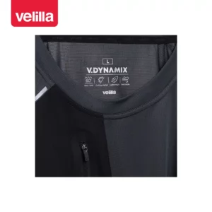 Camiseta técnica Velilla 105635 V.Dynamix Gris mineral/Negro, detalle de cuello y etiqueta