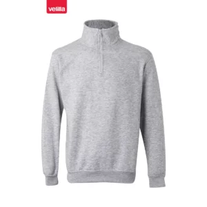 Sudadera media cremallera Velilla 105702 Gris jaspeado, vista frontal