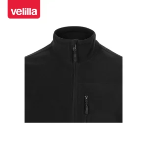 Chaleco polar Velilla 105905 Negro, detalle de cuello y bolsillo del pecho