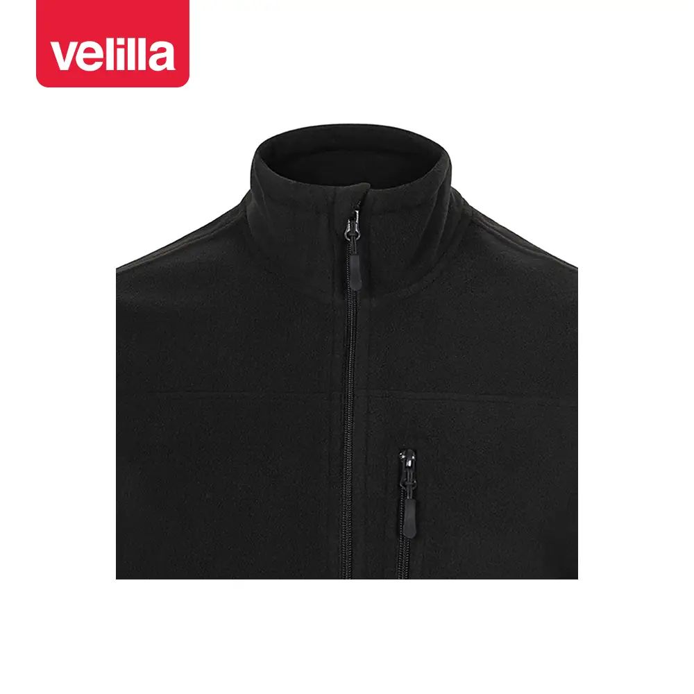 Chaleco polar Velilla 105905 9 Chaleco polar Velilla 105905 Negro, detalle de cuello y bolsillo del pecho