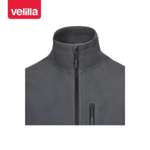 Chaleco polar Velilla 105905 Gris, detalle de cuello y bolsillo del pecho