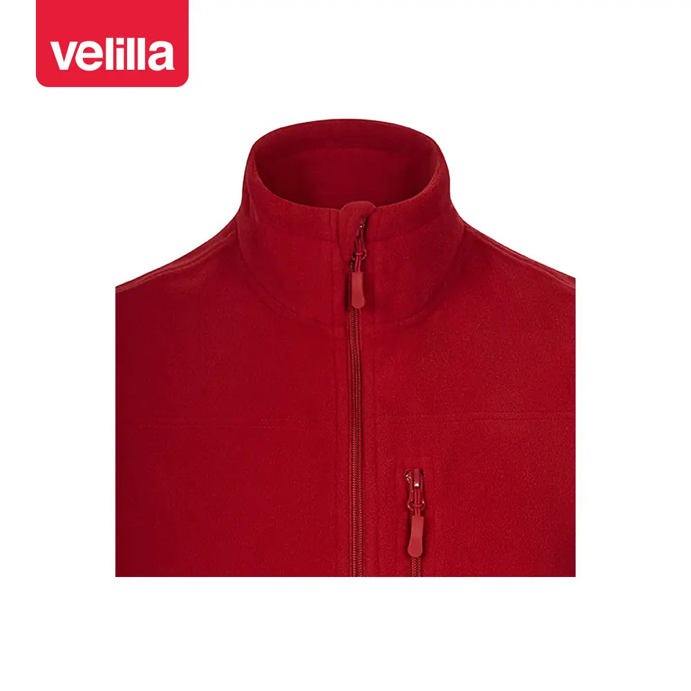Chaleco polar Velilla 105905 13 Chaleco polar Velilla 105905 Rojo, detalle de cuello y bolsillo del pecho