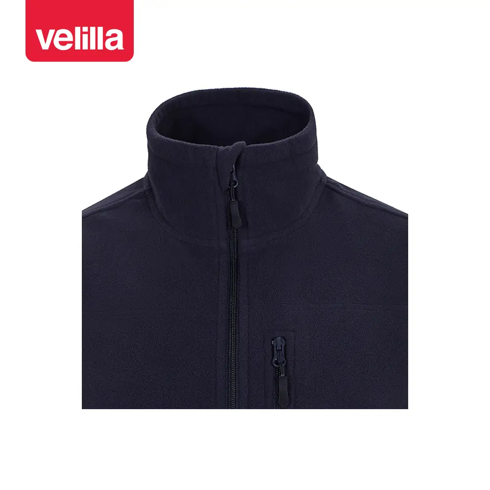 Chaleco polar Velilla 105905 11 Chaleco polar Velilla 105905 Azul navy, detalle de cuello y bolsillo del pecho