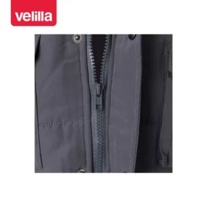 Chaleco acolchado multibolsillos Velilla 108 Gris, detalle de cierre central