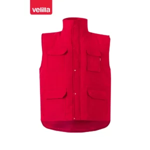 Chaleco acolchado multibolsillos Velilla 108 Rojo, vista frontal