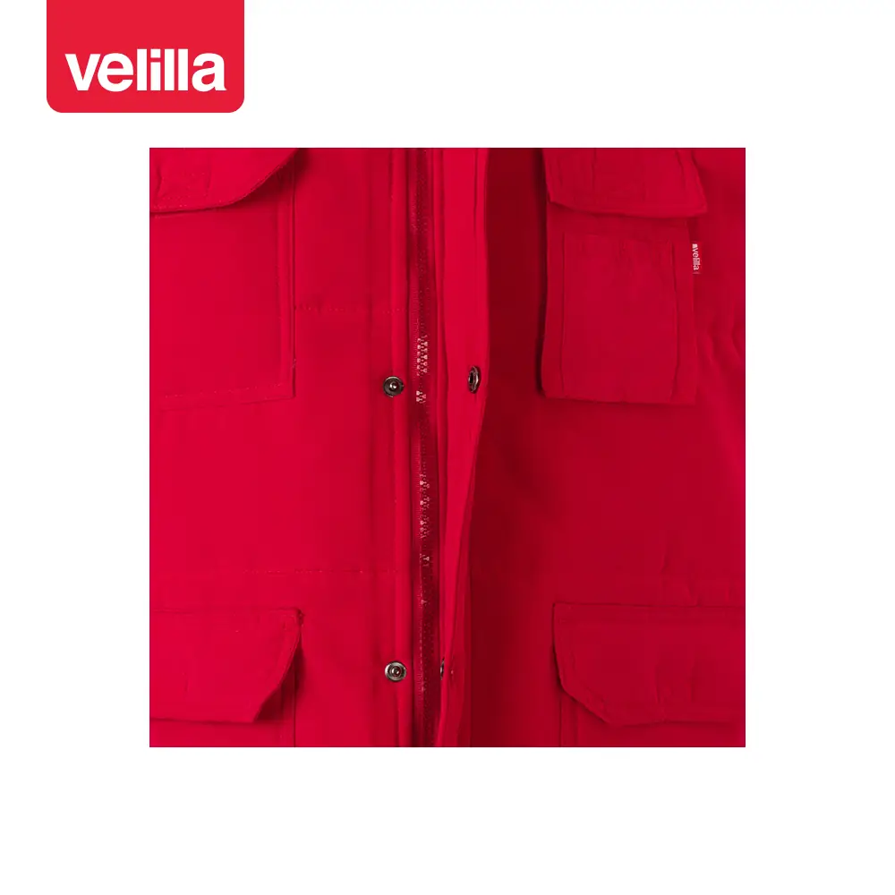 Chaleco acolchado multibolsillos Velilla 108 22 Chaleco acolchado multibolsillos Velilla 108 Rojo, detalle de cierre central
