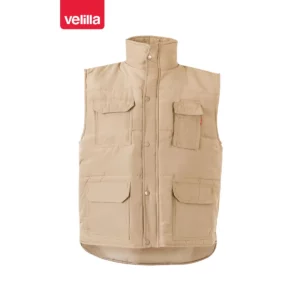 Chaleco acolchado multibolsillos Velilla 108 Beige arena, vista frontal