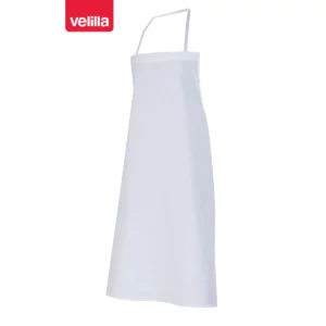Delantal con peto de algodón Velilla 11 Blanco, vista frontal