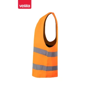 Chaleco alta visibilidad Velilla 14001 naranja flúor, vista lateral