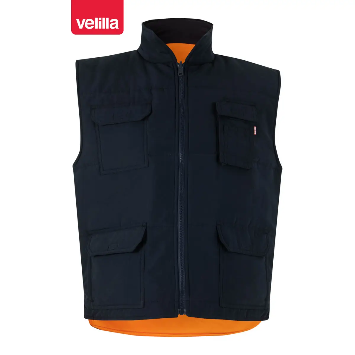 Chaleco acolchado reversible Velilla 148 6 Chaleco acolchado reversible Velilla 148 Azul marino/Naranja flúor, vista frontal