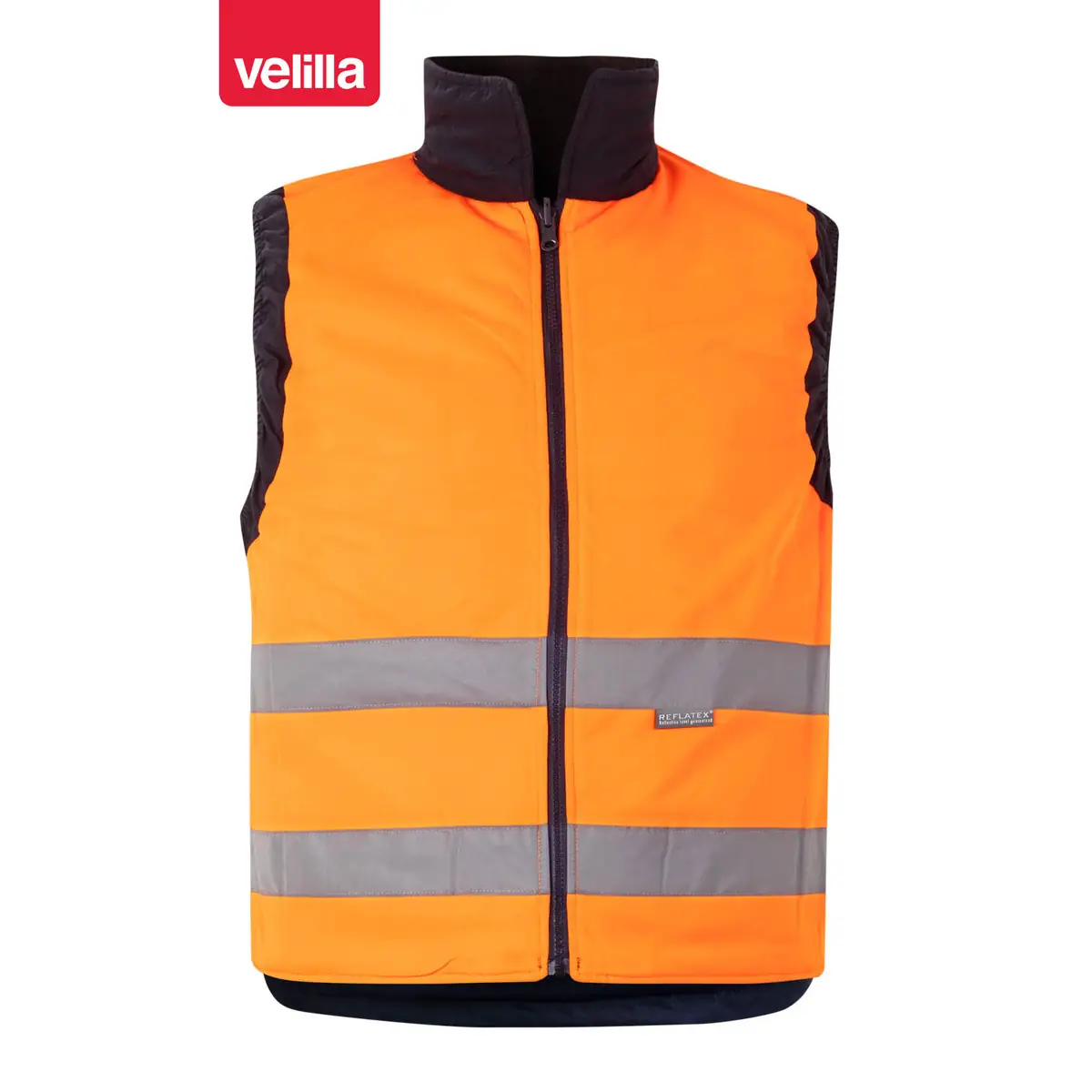 Chaleco acolchado reversible Velilla 148 8 Chaleco acolchado reversible Velilla 148 Azul marino/Naranja flúor, vista frontal del reverso