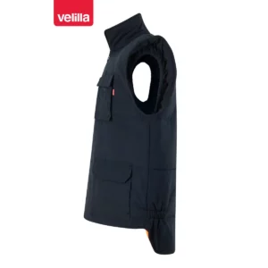Chaleco acolchado reversible Velilla 148 Azul marino/Naranja flúor, vista lateral