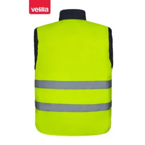 Chaleco acolchado reversible Velilla 148 Azul marino/Amarillo flúor, vista trasera del reverso