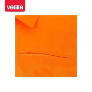 Mono bicolor de alta visibilidad Velilla 151 Azul marino/Naranja flúor, detalle de bolsillo pecho