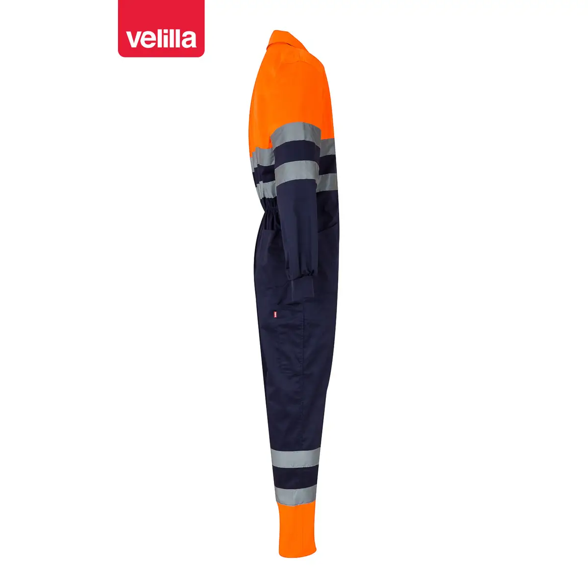 Mono bicolor de alta visibilidad Velilla 151 10 Mono bicolor de alta visibilidad Velilla 151 Azul marino/Naranja flúor, vista lateral