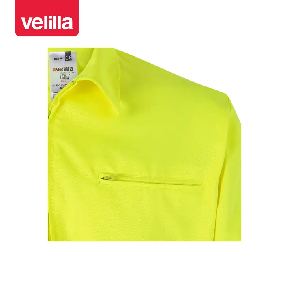 Cazadora bicolor reflectante Velilla 153 21 Cazadora bicolor reflectante Velilla 153 Verde/Amarillo flúor, detalle de bolsillo del pecho